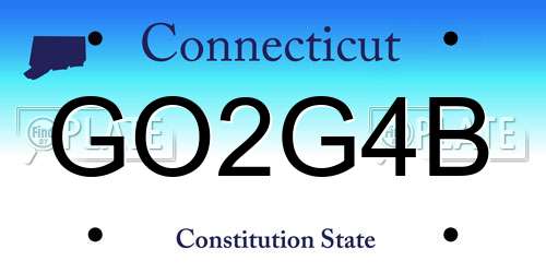 GO2G4B Connecticut License Plate