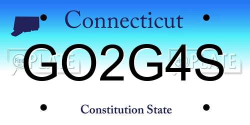 GO2G4S Connecticut License Plate