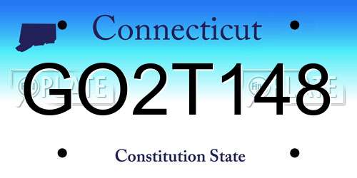 GO2T148 Connecticut License Plate