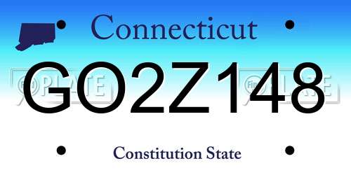 GO2Z148 Connecticut License Plate