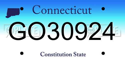 GO30924 Connecticut License Plate