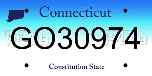 GO30974 Connecticut License Plate