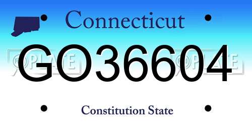 GO36604 Connecticut License Plate