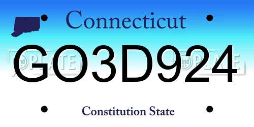 GO3D924 Connecticut License Plate