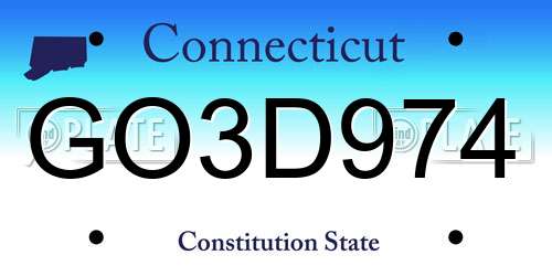 GO3D974 Connecticut License Plate