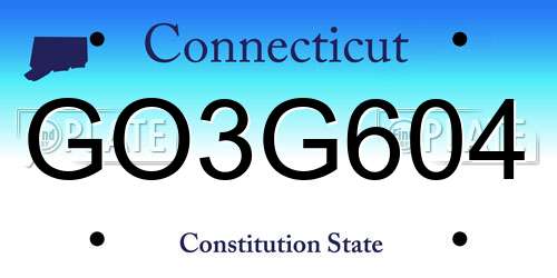 GO3G604 Connecticut License Plate