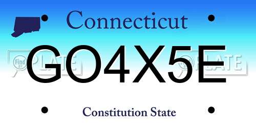 GO4X5E Connecticut License Plate