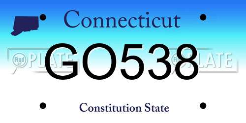 GO538 Connecticut License Plate