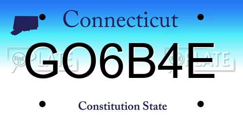 GO6B4E Connecticut License Plate