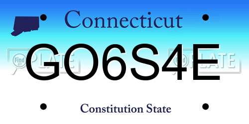 GO6S4E Connecticut License Plate
