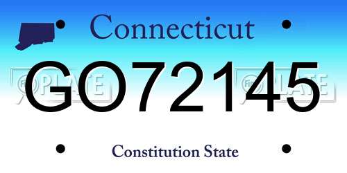GO72145 Connecticut License Plate