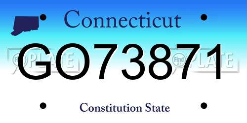 GO73871 Connecticut License Plate