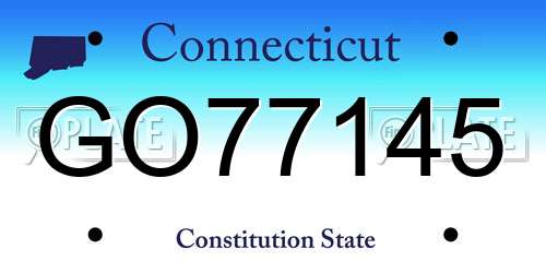 GO77145 Connecticut License Plate