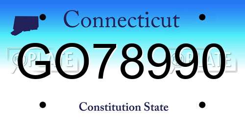GO78990 Connecticut License Plate
