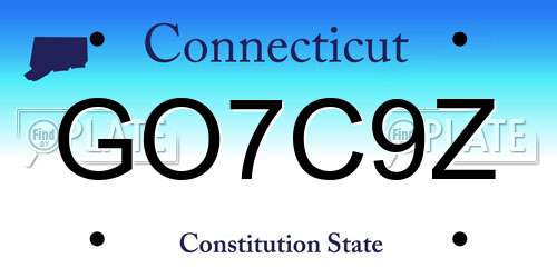 GO7C9Z Connecticut License Plate