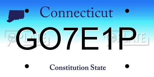 GO7E1P Connecticut License Plate