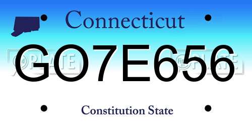 GO7E656 Connecticut License Plate