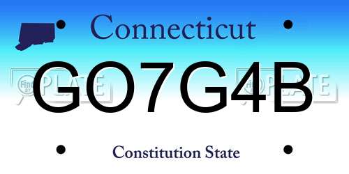 GO7G4B Connecticut License Plate