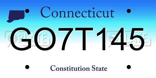 GO7T145 Connecticut License Plate