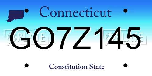 GO7Z145 Connecticut License Plate