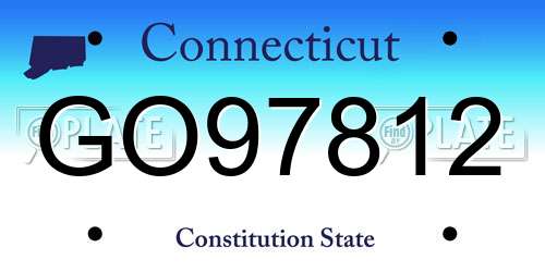 GO97812 Connecticut License Plate