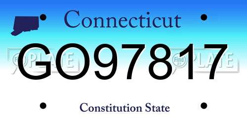 GO97817 Connecticut License Plate