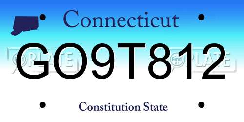 GO9T812 Connecticut License Plate