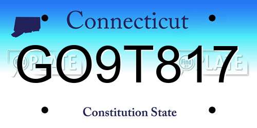 GO9T817 Connecticut License Plate