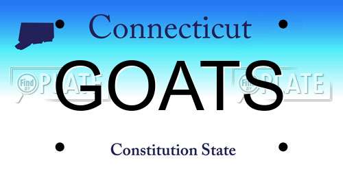 GOATS Connecticut License Plate