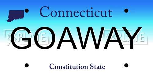 GOAWAY Connecticut License Plate