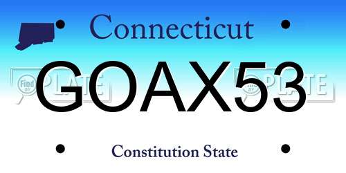 GOAX53 Connecticut License Plate