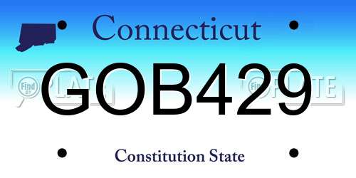 GOB429 Connecticut License Plate