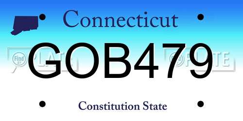 GOB479 Connecticut License Plate