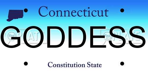 GODDESS Connecticut License Plate