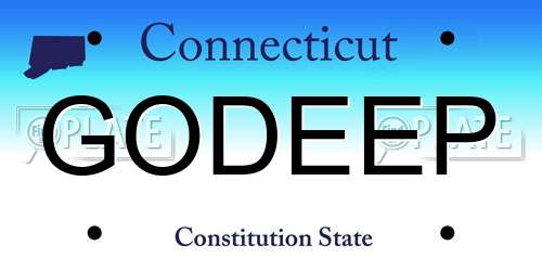 GODEEP Connecticut License Plate