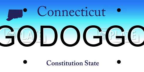 GODOGGO Connecticut License Plate