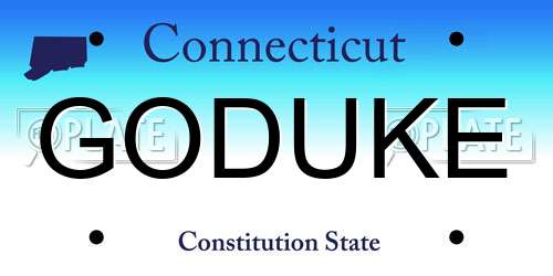 GODUKE Connecticut License Plate