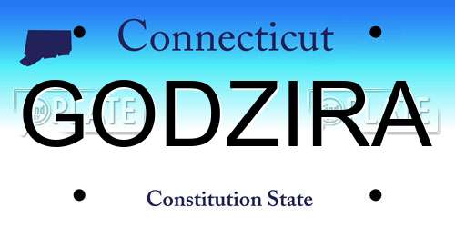 GODZIRA Connecticut License Plate