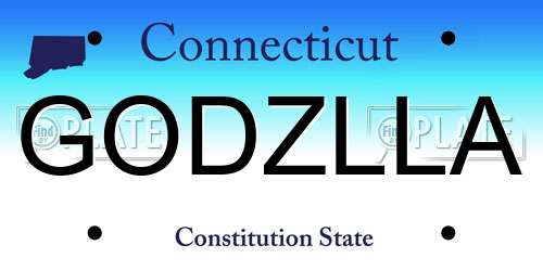 GODZLLA Connecticut License Plate