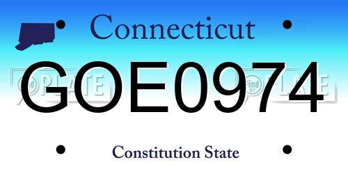 GOE0974 Connecticut License Plate