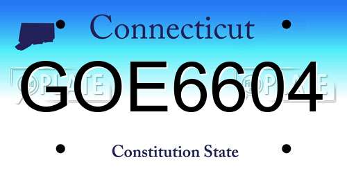 GOE6604 Connecticut License Plate