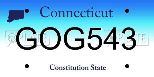 GOG543 Connecticut License Plate