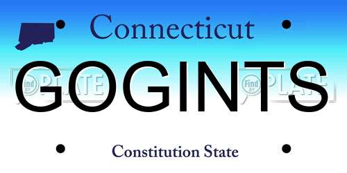 GOGINTS Connecticut License Plate