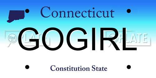 GOGIRL Connecticut License Plate