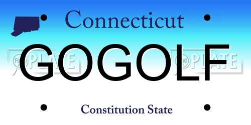 GOGOLF Connecticut License Plate