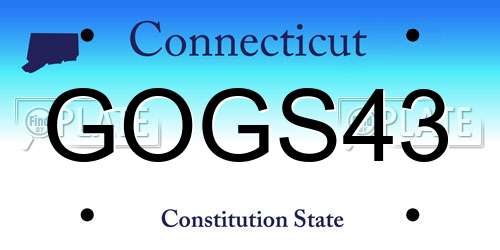 GOGS43 Connecticut License Plate