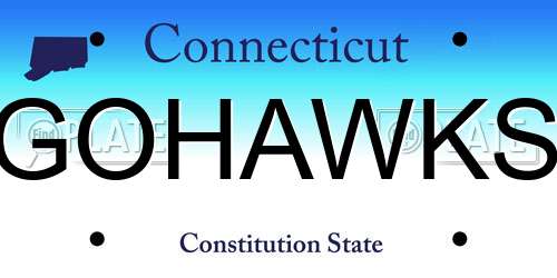 GOHAWKS Connecticut License Plate