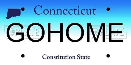 GOHOME Connecticut License Plate