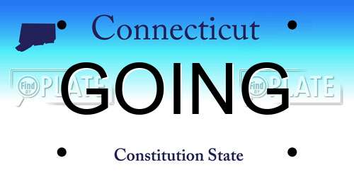 GOING Connecticut License Plate