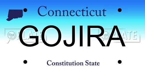 GOJIRA Connecticut License Plate